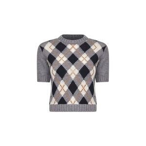 Prada Abbigliamento Women Grey Cashmere Cropped Sweater